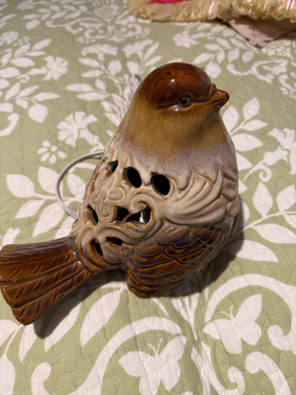 Ceramic Brown Bird Decorative Oil Warmer - Brand Unknown